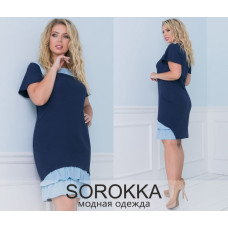Легка літня жіноча сукня з рюшами модель 2618 т.синій Легка літня жіноча сукня з рюшами модель 2618 т.синій